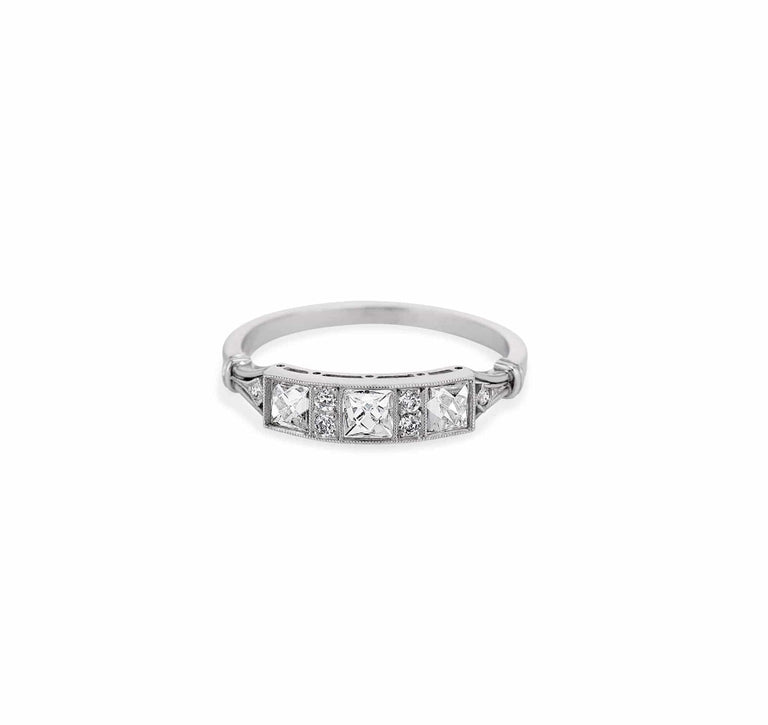 Art Deco French & Old European Cut Cut Diamond Half Band