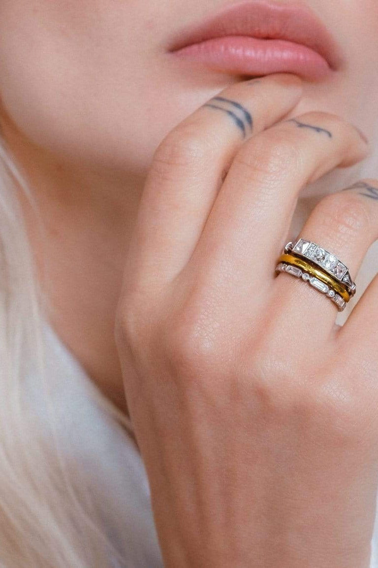 Art Deco French & Old European Cut Cut Diamond Half Band