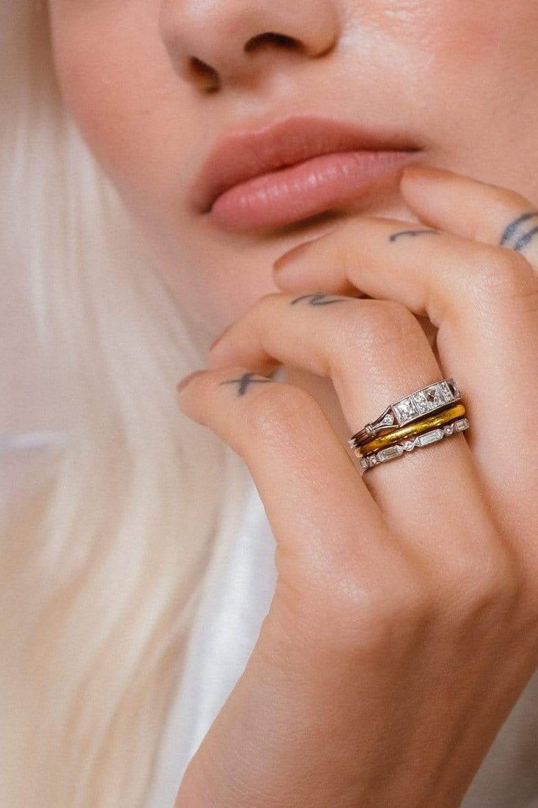 Art Deco French & Old European Cut Cut Diamond Half Band