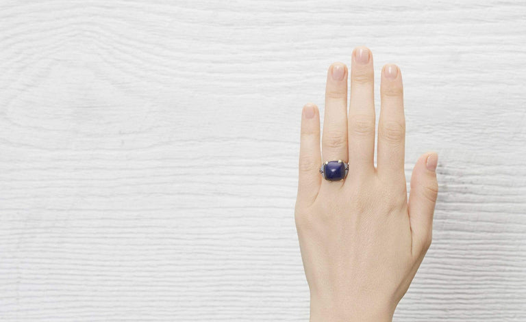 Art Deco Lapis and Enamel Ring