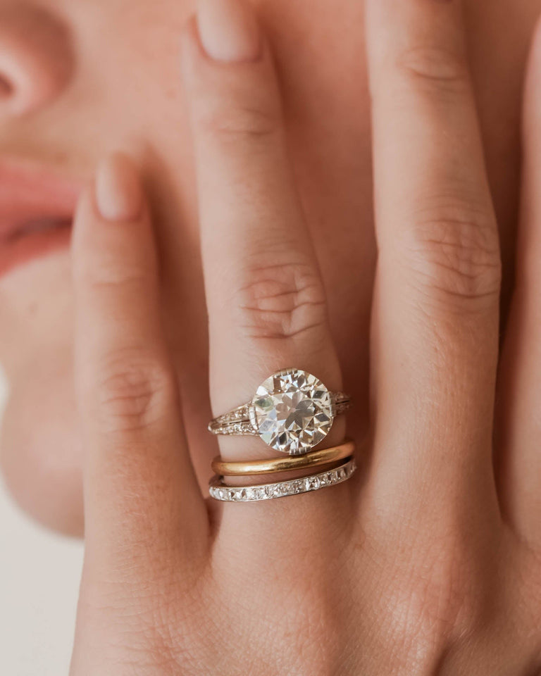 Art Deco Marcus & Co. 4.94 Carat Transitional Cut Diamond Engagement Ring