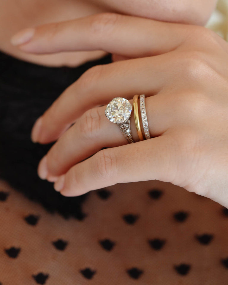 Art Deco Marcus & Co. 4.94 Carat Transitional Cut Diamond Engagement Ring