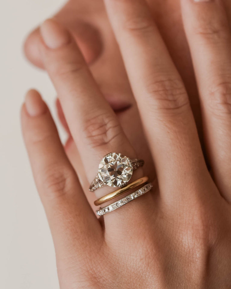 Art Deco Marcus & Co. 4.94 Carat Transitional Cut Diamond Engagement Ring