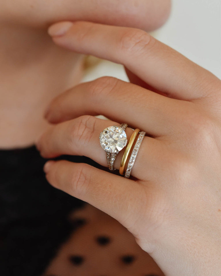 Art Deco Marcus & Co. 4.94 Carat Transitional Cut Diamond Engagement Ring