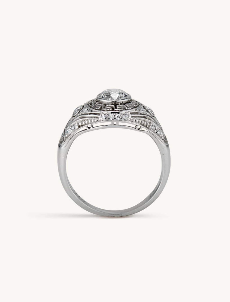 Art Deco Marcus & Co. Old European Cut Diamond Dome Vintage Engagement Ring, America