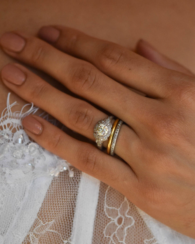 Art Deco Old European Cut Diamond Vintage Engagement Ring