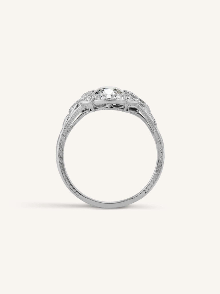 Art Deco Old European Cut Diamond Vintage Engagement Ring