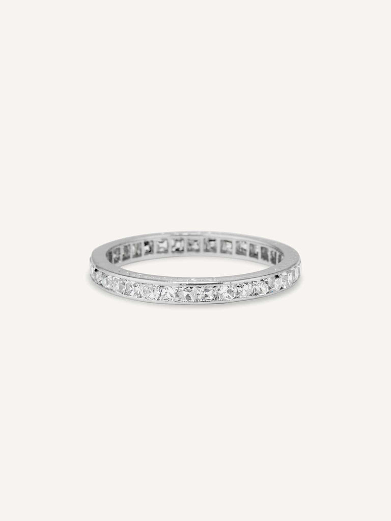 Art Deco Old Mine Cushion Cut Diamond Eternity Wedding Band