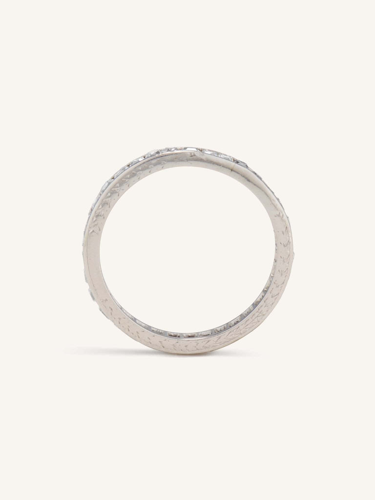 Art Deco Old Mine Cushion Cut Diamond Eternity Wedding Band