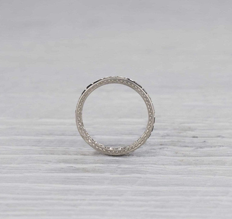 Art Deco Onyx and Diamond Eternity Band