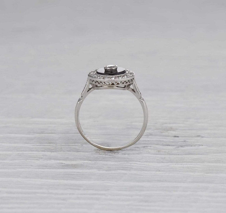Art Deco Onyx Bullseye Ring