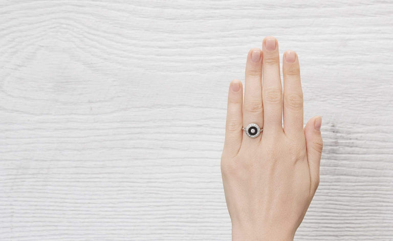 Art Deco Onyx Bullseye Ring
