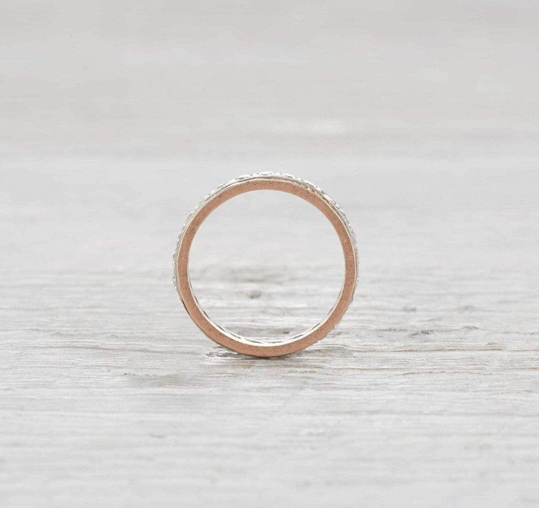 Art Deco Platinum and Rose Gold Eternity Band