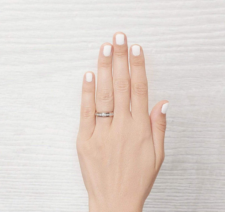 Art Deco Platinum and Rose Gold Eternity Band