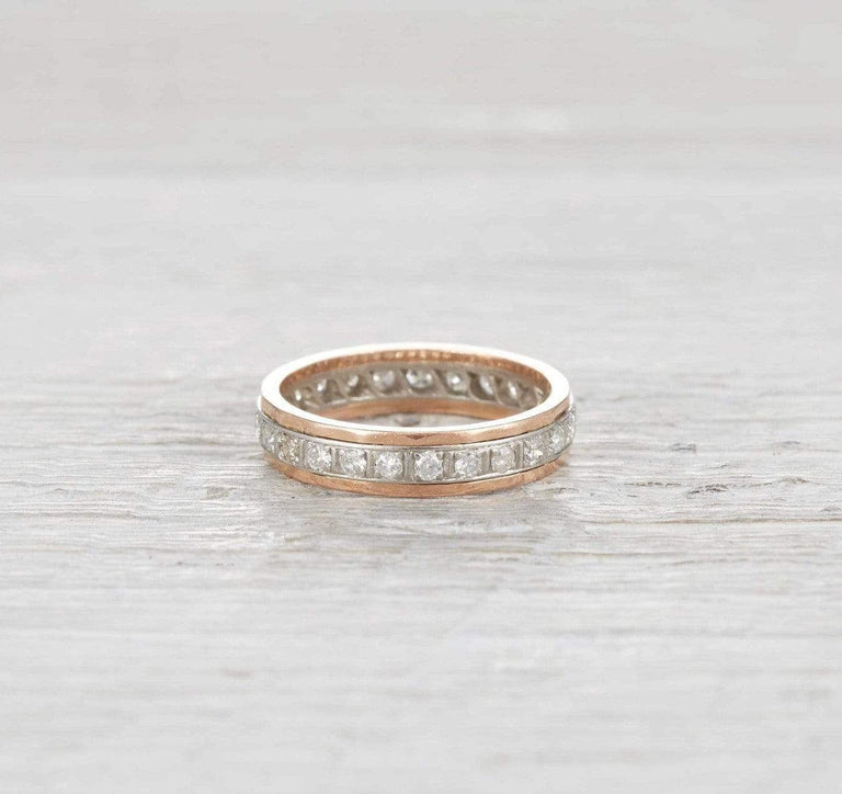 Art Deco Platinum and Rose Gold Eternity Band