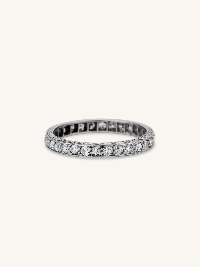Art Deco Platinum Vintage Diamond Eternity Wedding Band
