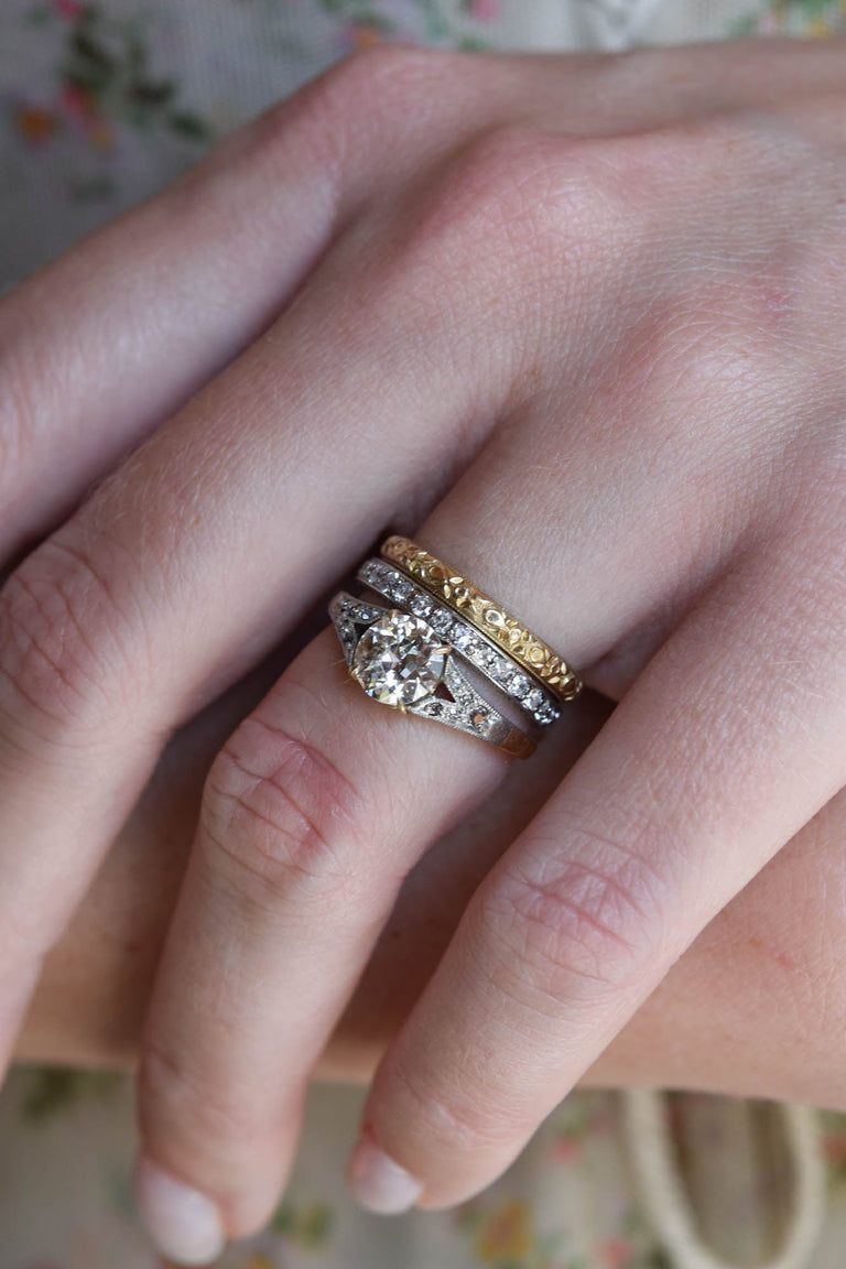 Art Deco Platinum Vintage Diamond Eternity Wedding Band