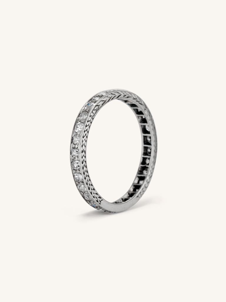 Art Deco Platinum Vintage Diamond Eternity Wedding Band