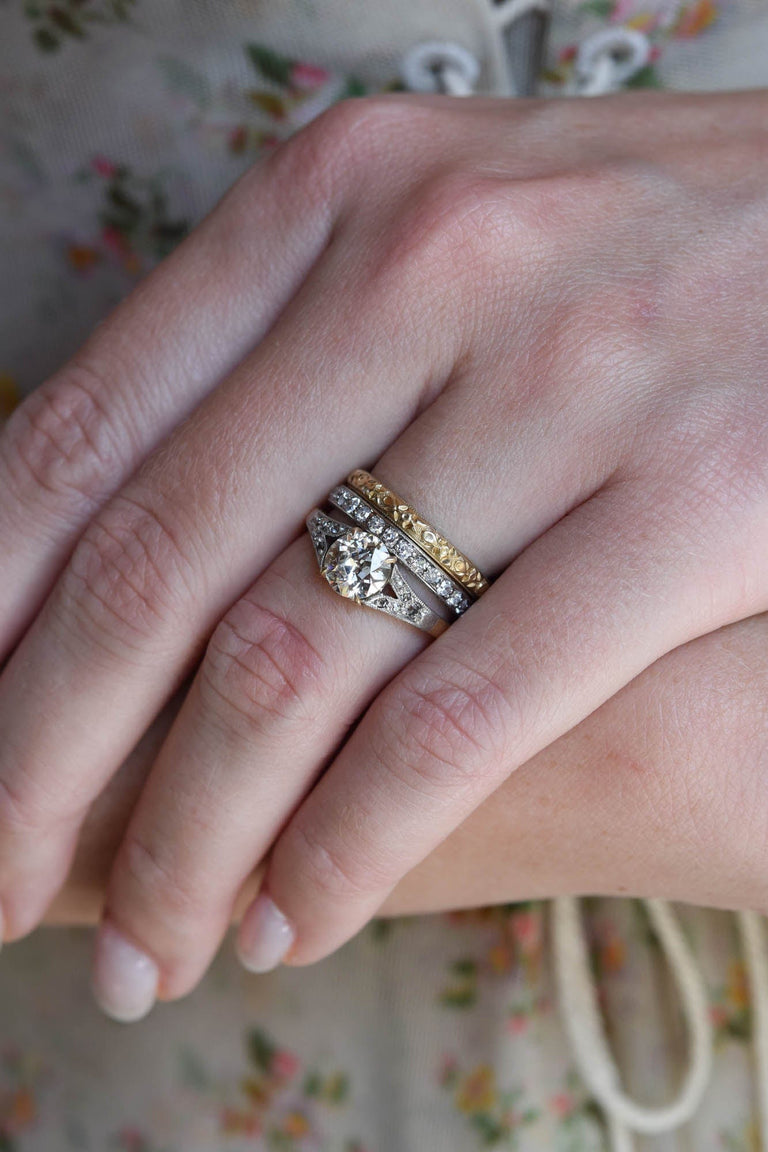 Art Deco Platinum Vintage Diamond Eternity Wedding Band