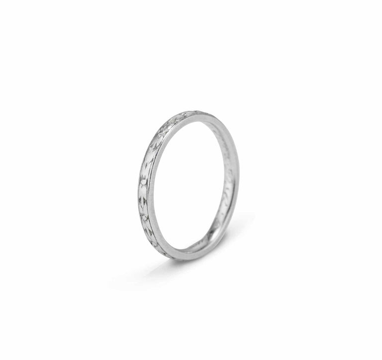 Art Deco Platinum Wedding Band