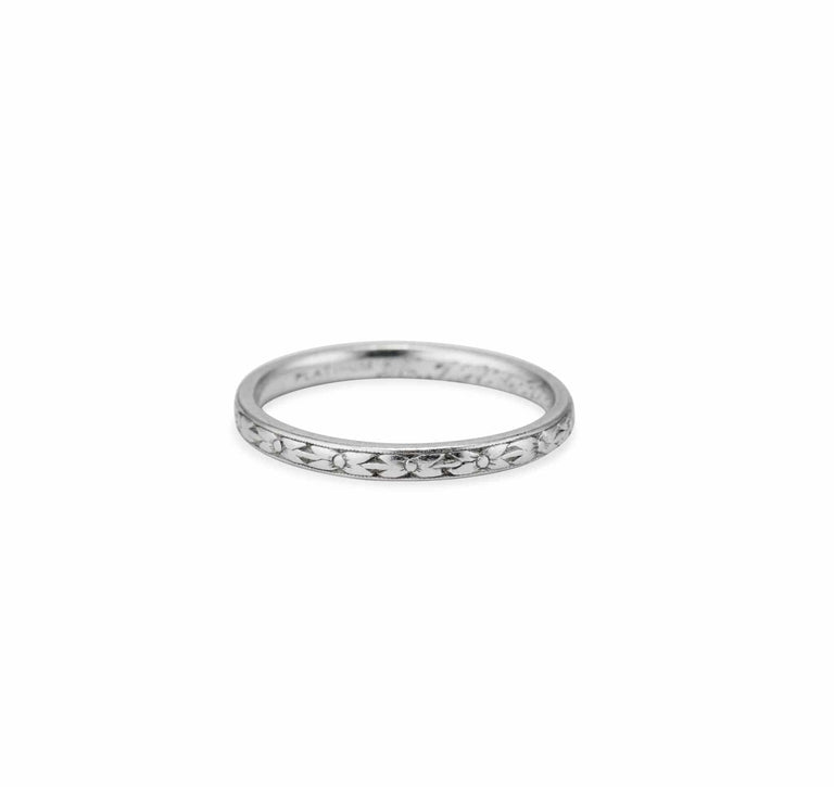 Art Deco Platinum Wedding Band
