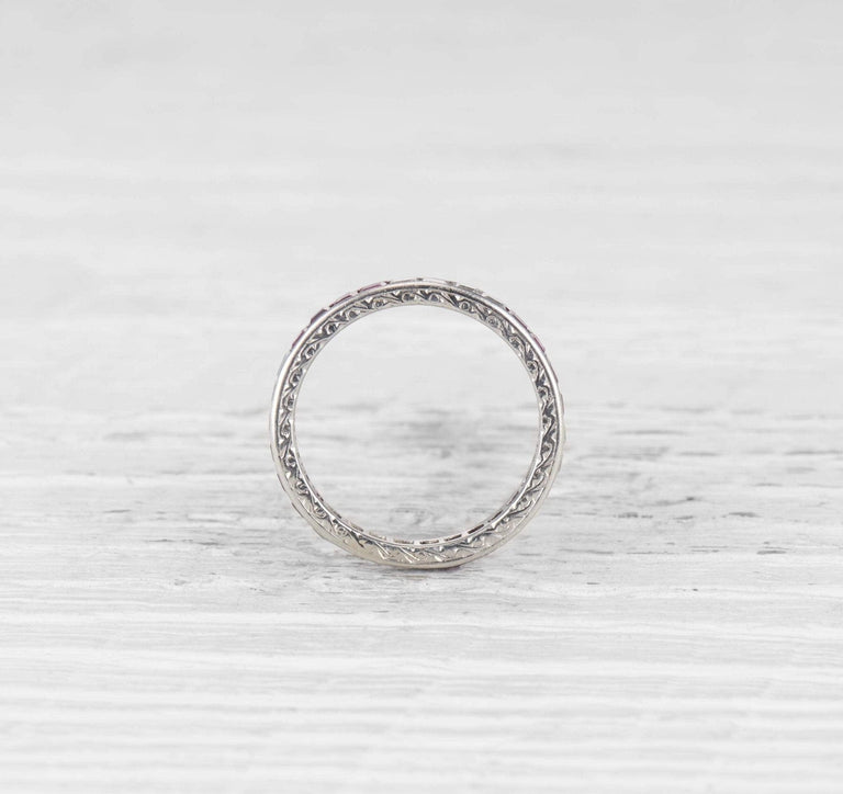 ART DECO RUBY AND DIAMOND ETERNITY BAND