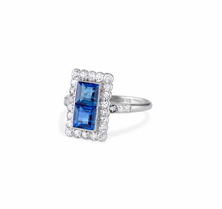 Art Deco Sapphire and Diamond Ring