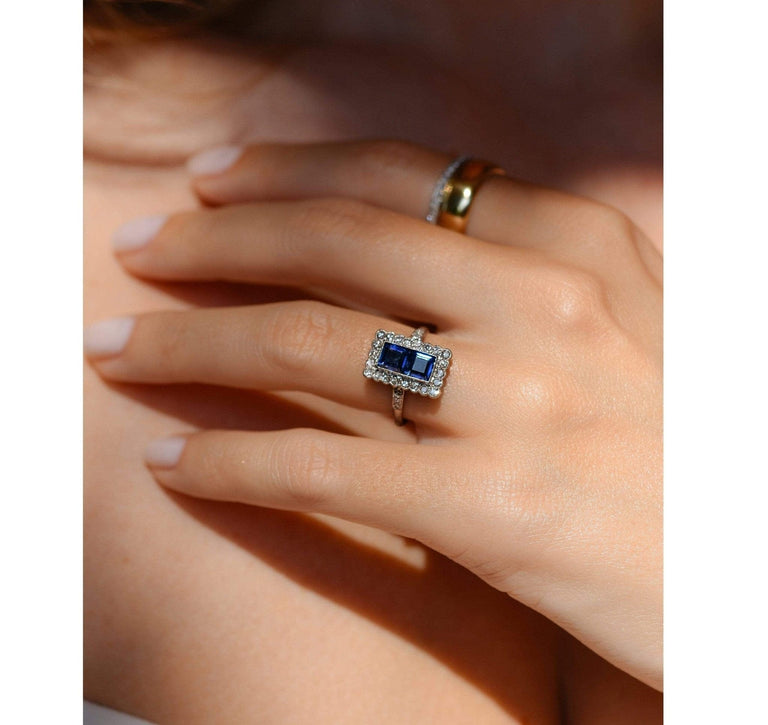 Art Deco Sapphire and Diamond Ring