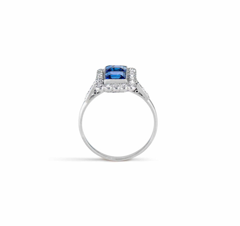 Art Deco Sapphire and Diamond Ring