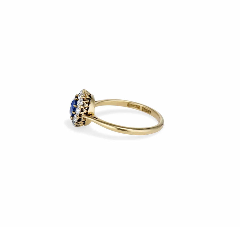 Art Deco Sapphire & Diamond Gold Cluster