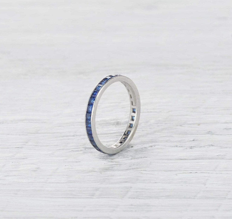 Art Deco Sapphire Eternity Band
