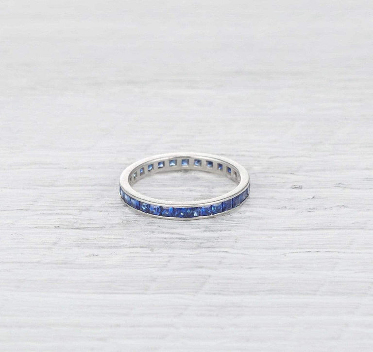 Art Deco Sapphire Eternity Band