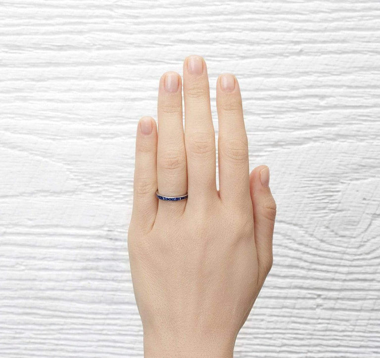 Art Deco Sapphire Eternity Band