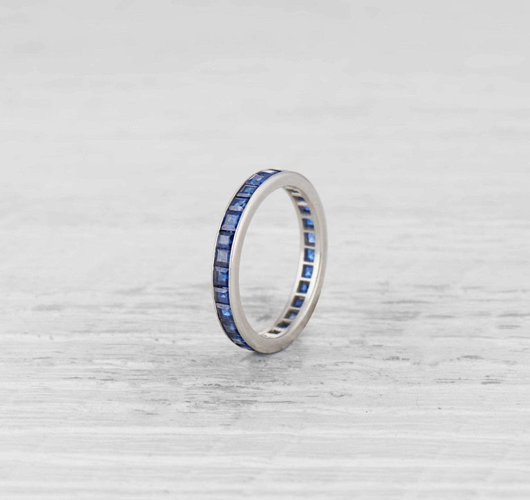 Art Deco Sapphire Eternity Band
