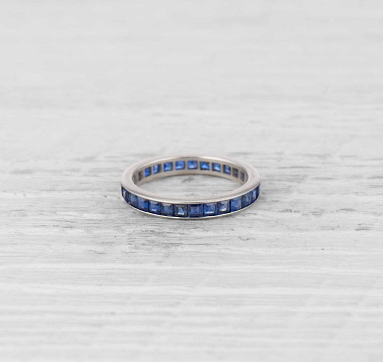 Art Deco Sapphire Eternity Band