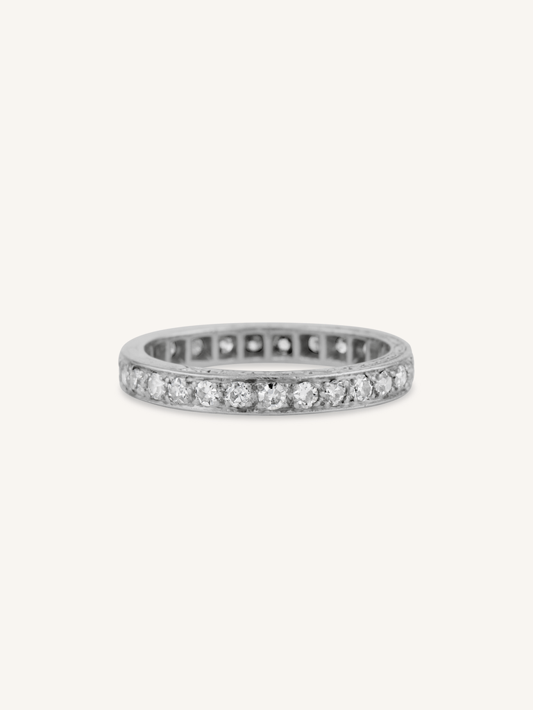Art Deco Single Cut Diamond Eternity Antique Band