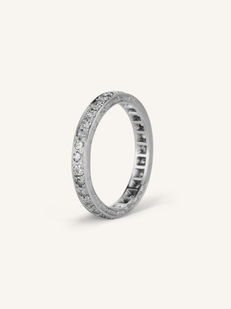 Art Deco Single Cut Diamond Eternity Antique Band