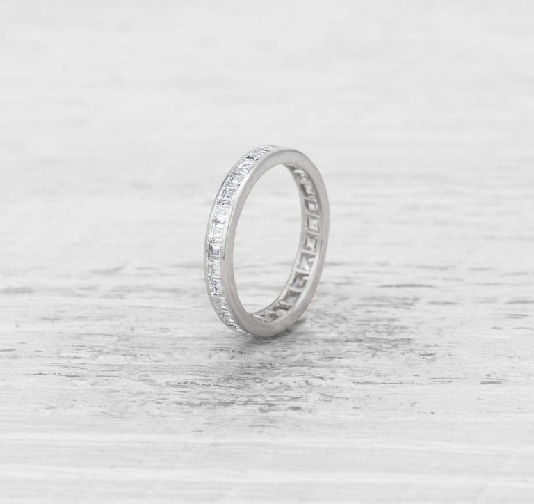 ART DECO SQUARE-CUT DIAMOND ETERNITY BAND