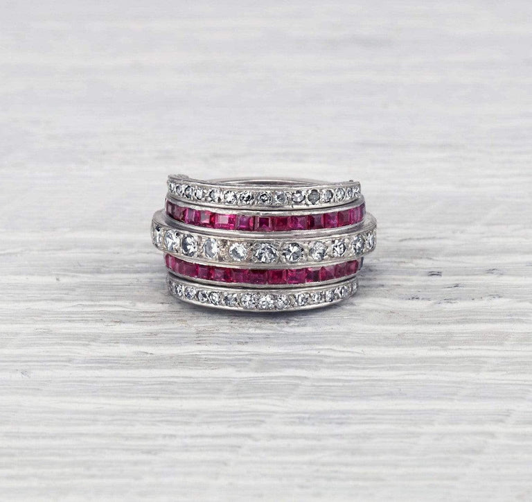 Art Deco Swivel Flip Ring