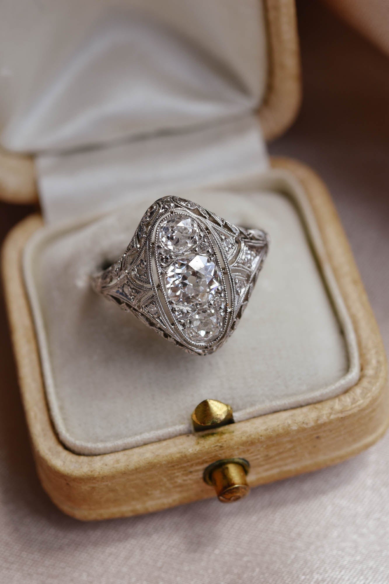Art Deco Three Stone Ring – Erstwhile