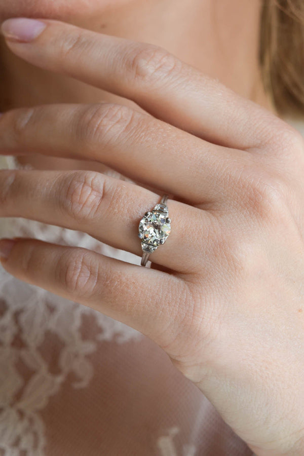 Art Deco Tiffany Carat Old European Cut Diamond Vintage