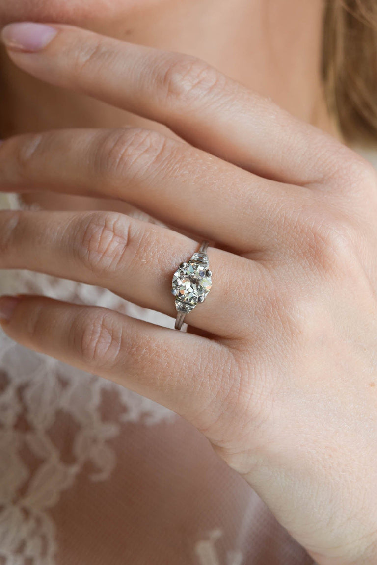 Tiffany & Co. 1.94 Carat Old European Cut Diamond Engagement Ring