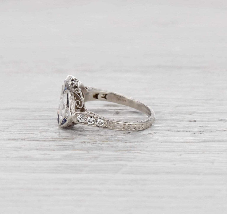 Art Deco Tiffany & Co. Three Stone Marquis Ring