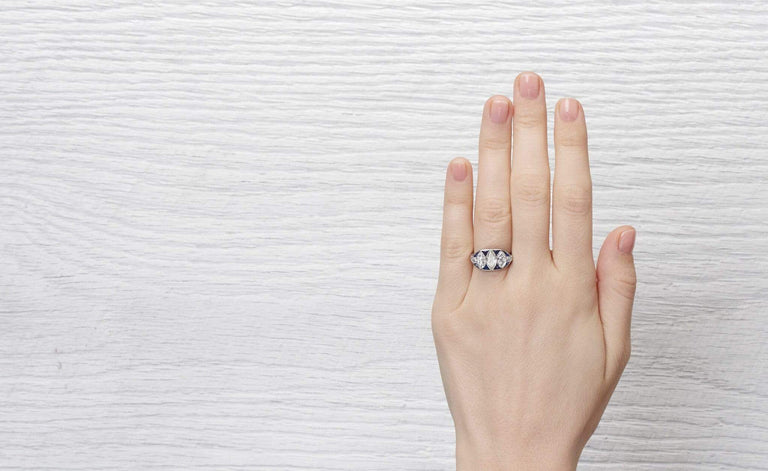 Art Deco Tiffany & Co. Three Stone Marquis Ring