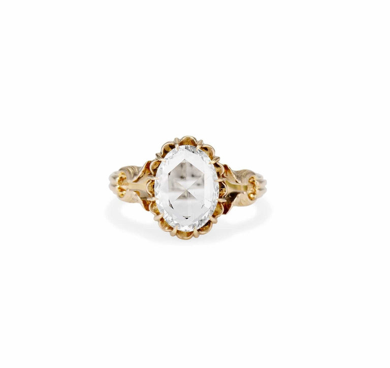 Art Nouveau 1.52 Oval Rose-Cut Diamond Engagement Ring, Finland