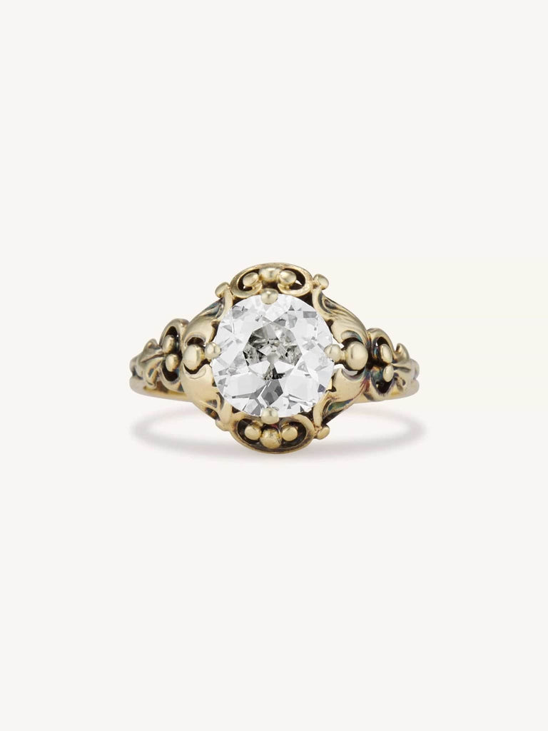 Art Nouveau 1.87 Carat Old European Cut Diamond Ring