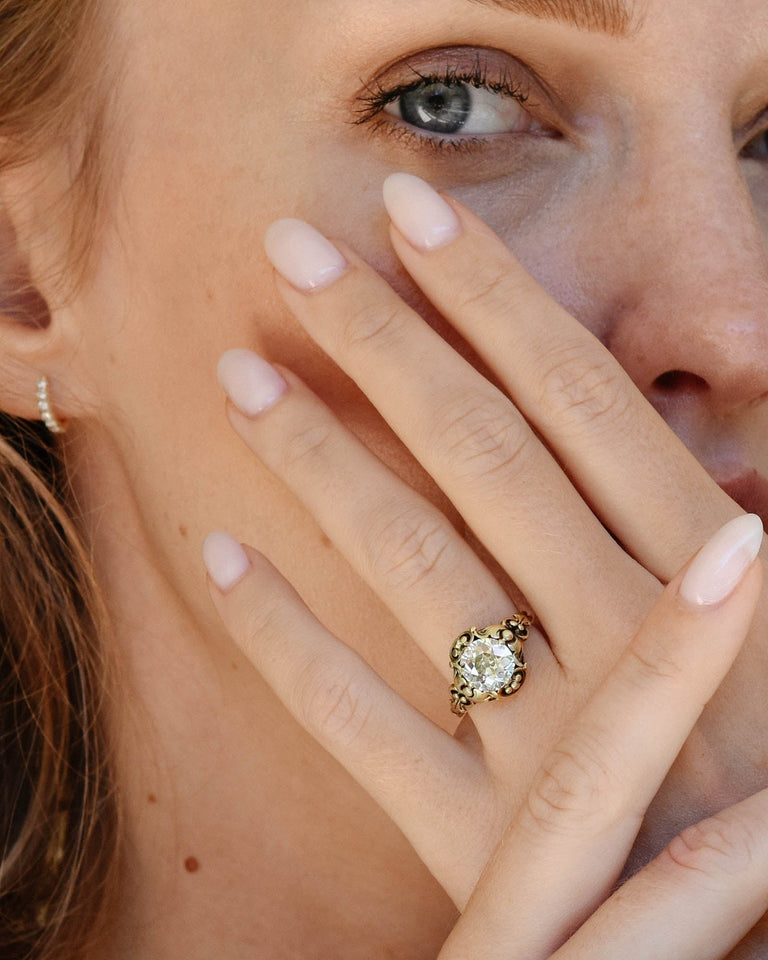 Art Nouveau 1.87 Carat Old European Cut Diamond Ring