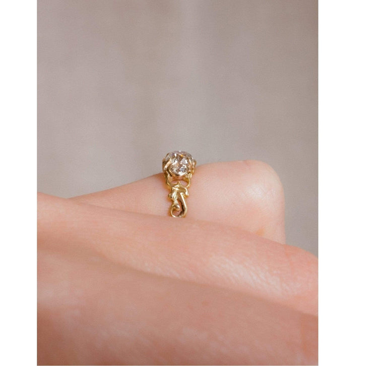 Art Nouveau .70 Carat Old Mine Cushion Cut Diamond Ring