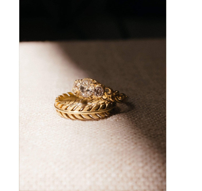Art Nouveau .70 Carat Old Mine Cushion Cut Diamond Ring