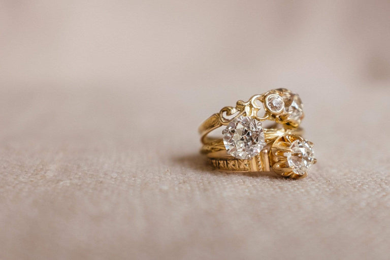 Art Nouveau .70 Carat Old Mine Cushion Cut Diamond Ring